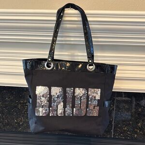 Black Sequin Bride Tote Bag